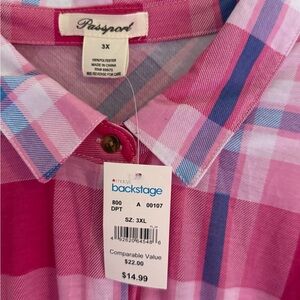 Passport Pink and Blue Plaid Shirt